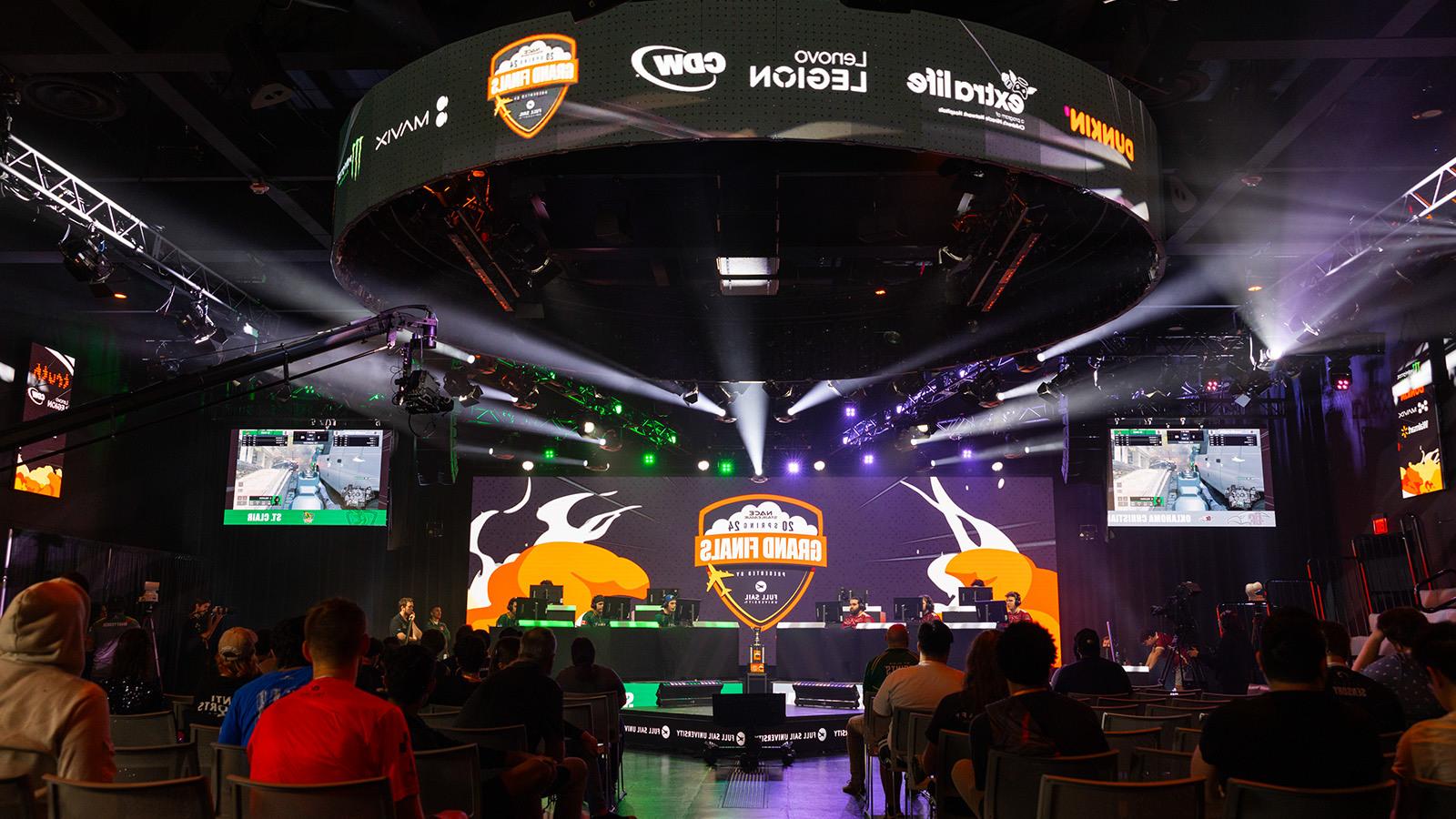 A wide shot of the crowd in the Full Sail University Orlando Health Fortress during the NACE Grand Finals.