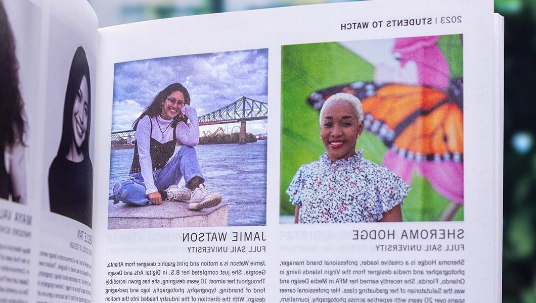 一篇关于Sheroma和Jamie的文章, 还有他们的大头照, 在美国平面设计杂志的印刷版上.’